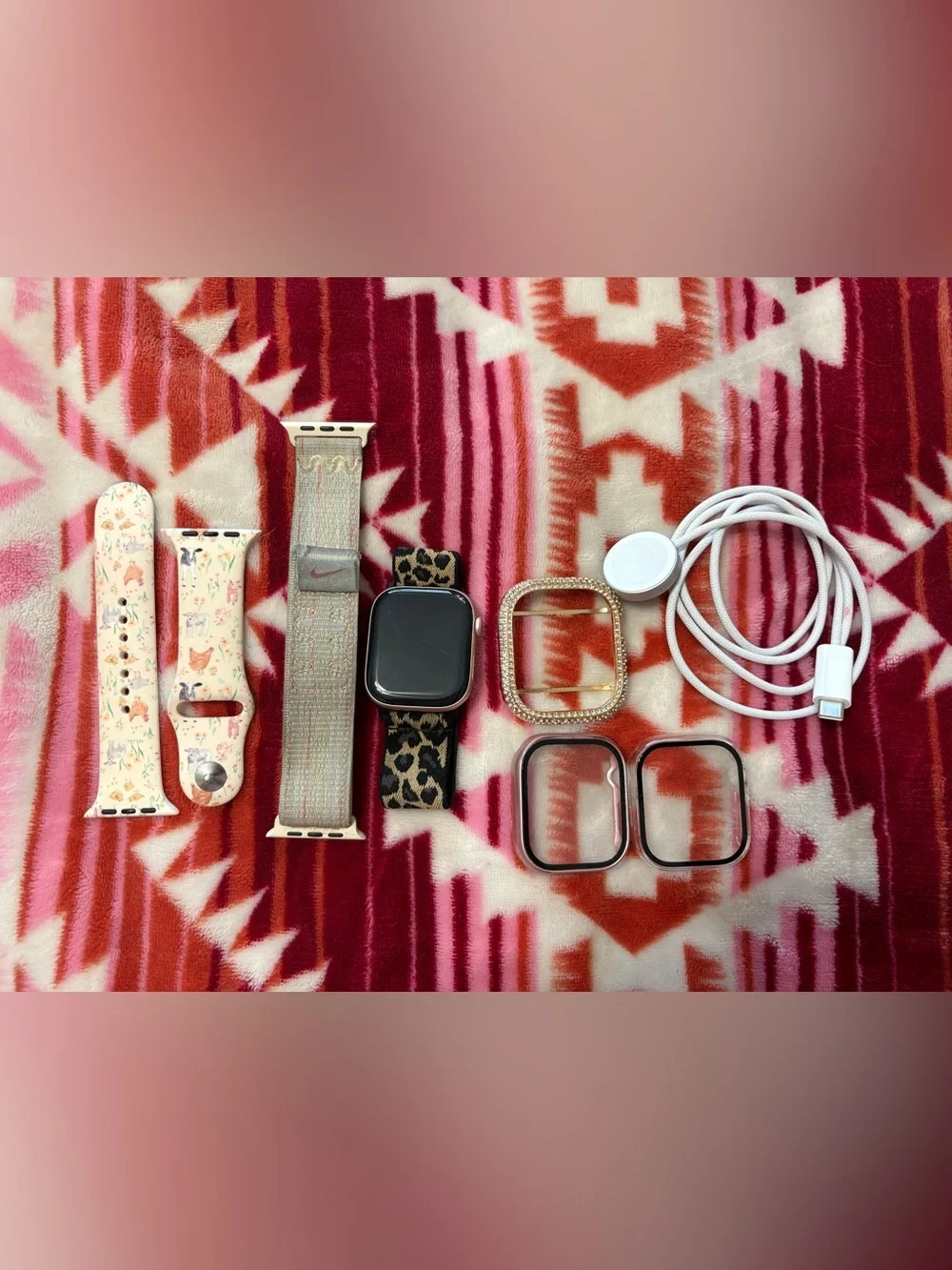 Pre-owned Rose Gold Apple Watch Series 10 GPS + Accessories